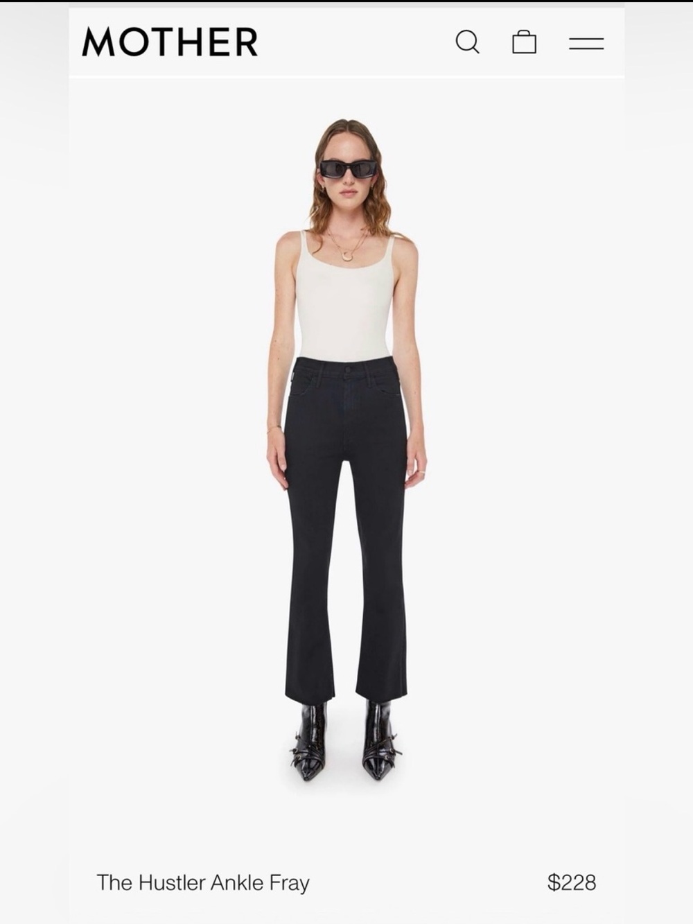 MOTHER JEANS The Hustler Ankle Fray